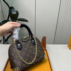 Louis Vuitton Brown Mini Bag with Gold Chain